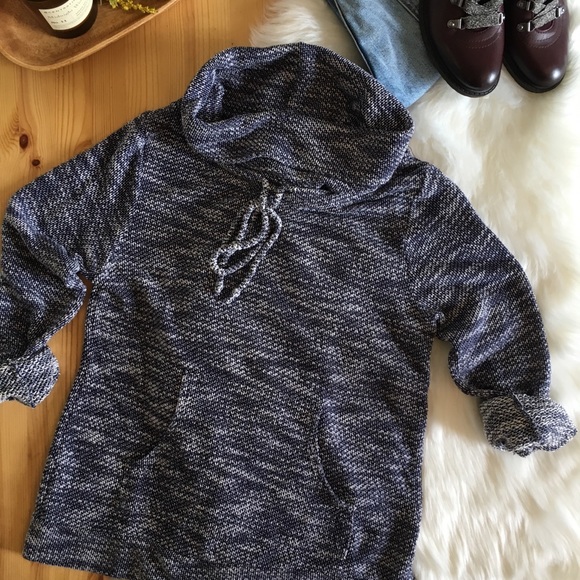 Loveappella Sweaters - Loveapella  Blue Cowl Neck Pullover Sweater Small